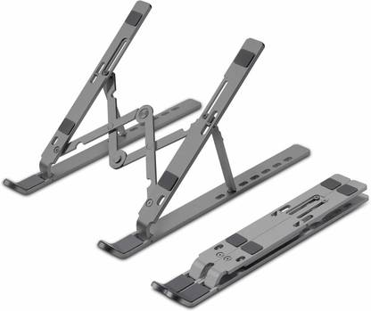 Foschini Laptop Stand, Fold-Up, Adjustable, Ventilated, Portable Laptop Holder for Desk Aluminium Floor and Desk Stand Laptop Stand with Adjustable Height Compatible with 26 - 35 cm Laptops