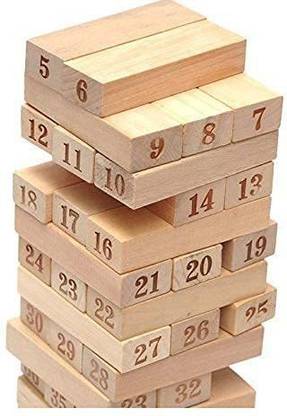 Baba Fab Building Blocks Game Challenging Wooden Tumbling Tower, Wooden Stacking Toys