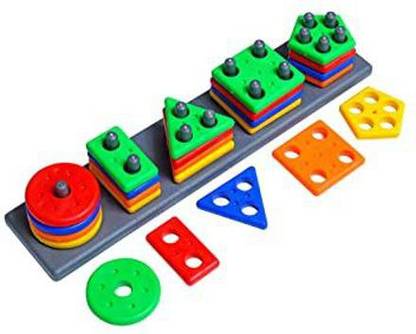 luzzo Geometric Stacker Shape Sorter Blocks