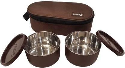 carry Chocolate Lunch Box with Bag Leakproof Insulated Lunchbox 2 Containers Lunch Box