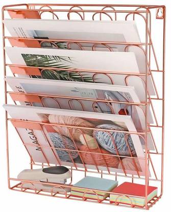 appigo Rose Gold Hanging File Holder Organizer Rack ?52.4 x 33.4 x 12.1 cm Wall Hanging Magazine Holder