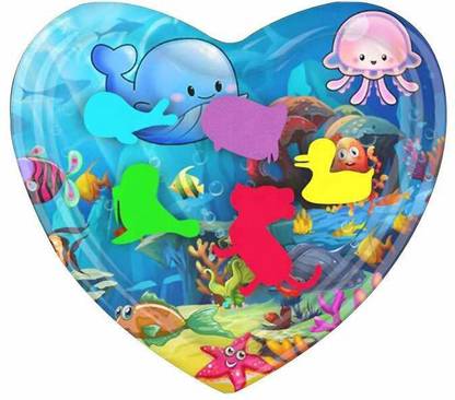 SHREEJIIH Heart Shape Baby Inflatable Patted Water Play Pad Cushion for Kids | Multi Color Inflatable Pool Accessory