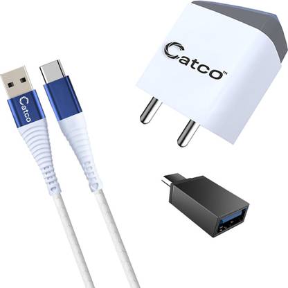 Catco Wall Charger Accessory Combo for Dual USB Charger With Type C Cable Design For Vivo V22 5G, Vivo Y30, Vivo Y33s