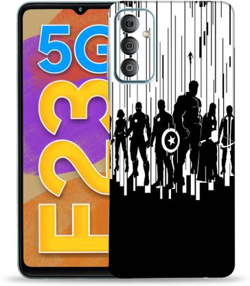 ओग्गीबाबा Avengers B&W back skin or vinyl wrap for Samsung Galaxy F23 5g with camera protector (Back + Camera + Sides) Samsung Galaxy F23 5g, Avengers B&W मोबाइल स्किन