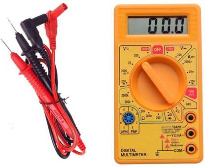 Etake Electric AC DC Voltmeter Ammeter Ohm Auto Polarity Tester Buzzer Diagnostic Multimeter Transistor Probe for Electronics, Home Digital Multimeter