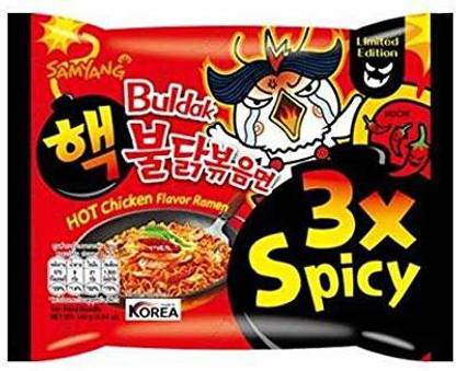 Samyang Buldak 3X Spicy Hot Chicken Flavor 140g Instant Noodles Non-vegetarian