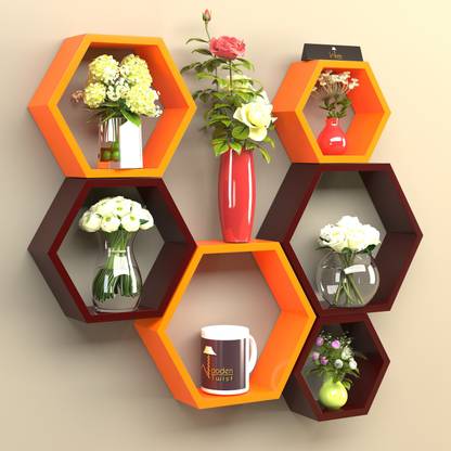 Onlineshoppee Wooden Wall Shelf