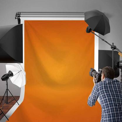 NEELITE 5X10 ft. Orange Screen Background Backdrop for Photo Videos YouTube Reflector