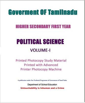 11th Std Political Science Volume 1 And 2 In English Medium By Tamilnadu State Board
