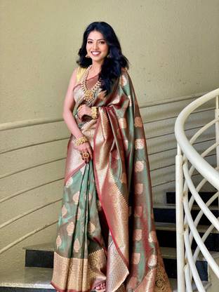 Kanjivaram Jacquard, Art Silk Saree