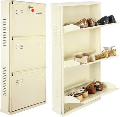 Nac Global 3 Door Foldable Shoes Rack Wall Mounted Shoes Rack Chappal Slipper Sandal Stand Metal Shoe Rack