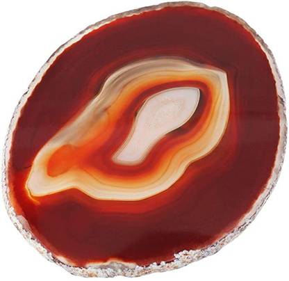 Multiagate 1 PC Agate Slices Geode Stones,Place Card (Deep Brown) Decorative Showpiece  -  10 cm