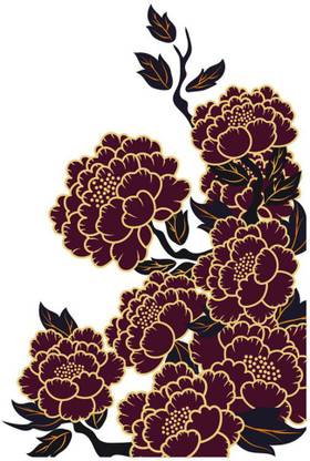 skgraphics 40 cm decorative flowers dark classical wall sticker Self Adhesive Sticker