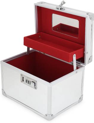 PRINCE_cosmetic silver steel vanity box All Type Use Makeup Box Vanity Box