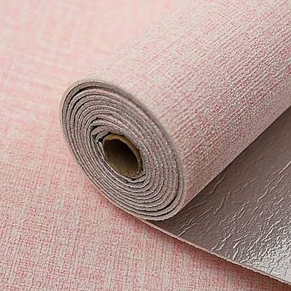 V R KART Embossed, Fabric, Paper Decorative Pink Wallpaper