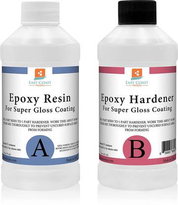 East Coast Resin Epoxy Resin and Hardener Kit for Super Gloss Coating, Total Net Wt. 32 oz Adhesive