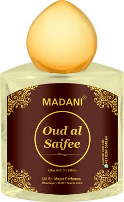 Madani Oud Al Saifee Luxurious Unisex Attar Roll On 24 Hours Long Lasting 10 ml Herbal Attar