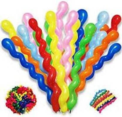 Hi84 Solid long snake shape twisting balloons for fun in multicolour 50 pcs Balloon