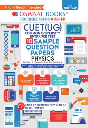 Oswaal NTA CUET (UG) 10 Sample Question Papers, Physics (Entrance Exam Preparation Book 2022)