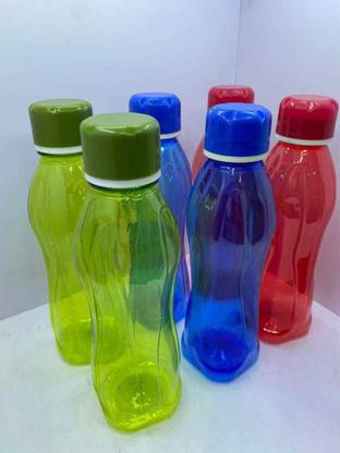 pleta Water Bottles, Plastic Set of 6 (Multicolour, Design Pattern,500ml Each) 500 ml Bottle