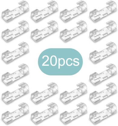 ALWAFLI 20 Pcs Cable Cord Organizer Clips Self-Adhesive Cable Protector Data Cable Wire Cable Protector
