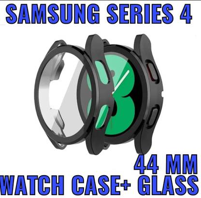 JBJ Bumper Case for Samsung Galaxy Watch Active 2 44mm, Hard PC Case with Built-in 9H Tempered Glass Screen