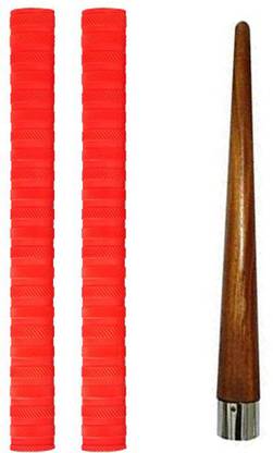 Dinetic Cricket Bat Grip Cone with 2 Grip Combo (Multicolor Assorted))