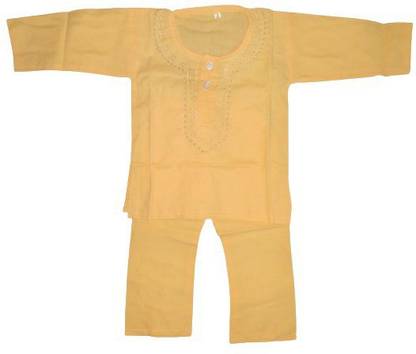 Baby Boys Cotton Blend Kurta and Pyjama Set