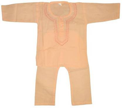Baby Boys Cotton Blend Kurta and Pyjama Set