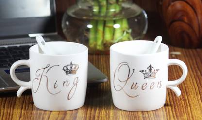 Biggie Collections King Queen Mr and Mrs Ceramic Coffee Mug
