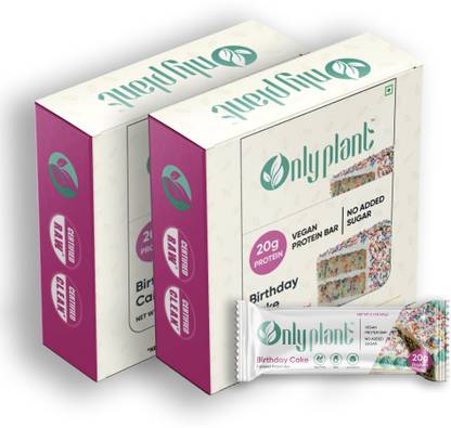 Only Plant Birthday Cake Plant Based Vegan Protein Bar, Pack of 12 Nutrition Bars