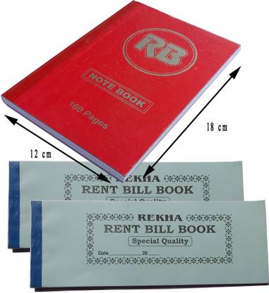 Accounts Rent Bill Book 50+50 pages with Mini Notebook 160 Pages 100-Part Rent Bill Book