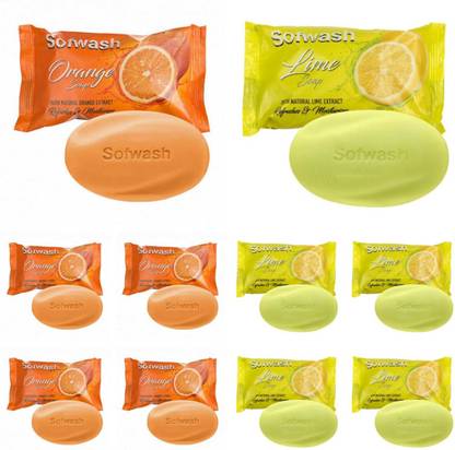 Modicare SOFWASH SOAP (LIME+ORANGE) PACK OF 10 (100GX10)
