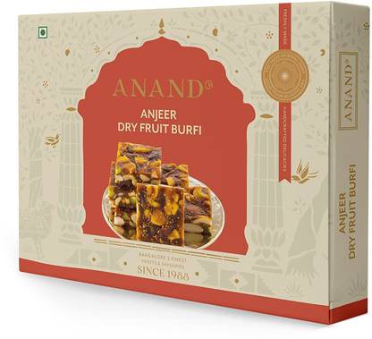 ANAND Anjeer Dry Fruit Burfi - Pure Anjeer Fudge with Premium Quality Nuts Box 500 g Box