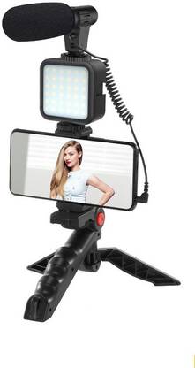 WORLD ONLINE VLOGGING KIT VIDEO MAKER KIT WITH MICROPHONE FOR SMARTPHONES VIDEO RECORDING Tripod Kit