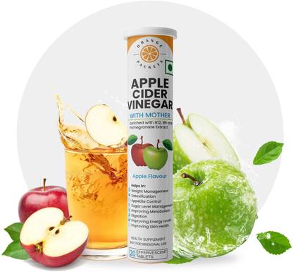 Orange Packets Apple Cider Vinegar Effervescent Tablets With Vitamins & Pomegranate Extract