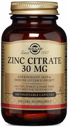 Solgar Zinc Citrate -- 30 mg