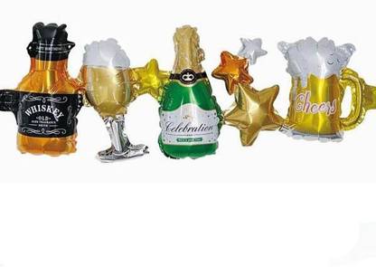 Bash N Splash Solid Cheers Whiskey Champagne Cheers mug Celebration Decoration foil balloon garland Balloon