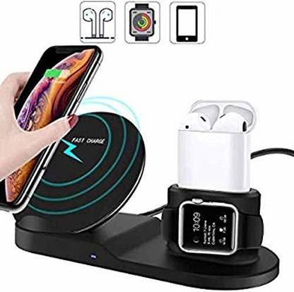 TECHGEAR 3in1 Wireless Charger Stand Qi 15W Fast Charging Station Charging Pad