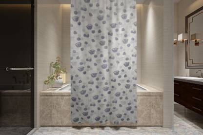 Bluegrass 213 cm (7 ft) PVC Semi Transparent Shower Curtain Single Curtain