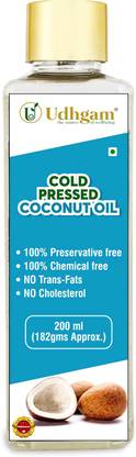 Udhgam Wooden Churned Cold Pressed Coconut oil Virgin Kolhu / Kacchi Ghani / Chekku Coconut Oil PET Bottle