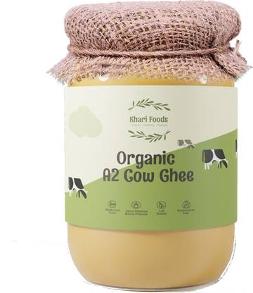Khari Foods Pure A2 Desi Cow Ghee, Bilona Hand Churned Healthy Ghee Ghee Glass Bottle