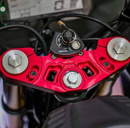 Hybrid Motors Front Fork Steering Connecting Plate Triple Clamp RED Handle Bar