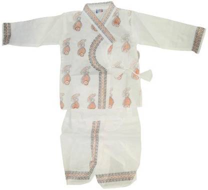 Boys Cotton Blend Dhoti & Kurta Set