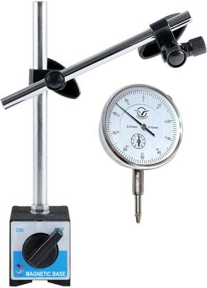 Mass Pro Adjustable Magnetic Stand + Dial Indicator Gauge 0-10/0.01mm High Accuracy Tool Dial Indicator