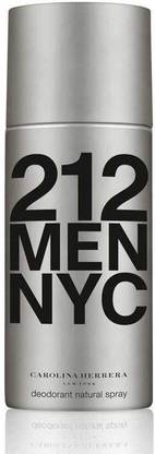 212 MEN NYC deodorant natural spray Perfume  -  150 ml