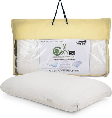 Oxy Bed Cool Gel Standard Pillow Suitable For Back & Side Sleepers With Removable Cover Memory Foam Solid Orthopaedic Pillow Pack of 1