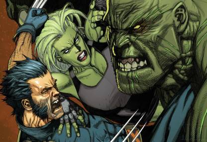 Poster Hulk Comic Character Background Large Poster (36 X 24 Inch, Multicolour) Fine Art Print