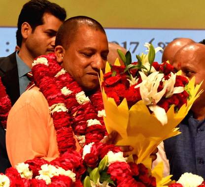 yogi Adityanath Multicolour Photo Paper Print Poster Photographic Paper