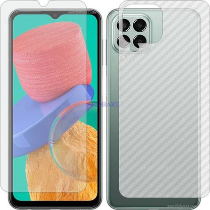 MOBART Front and Back Tempered Glass for SAMSUNG GALAXY M33 (Front Matte Finish & Back 3d Carbon Fiber)